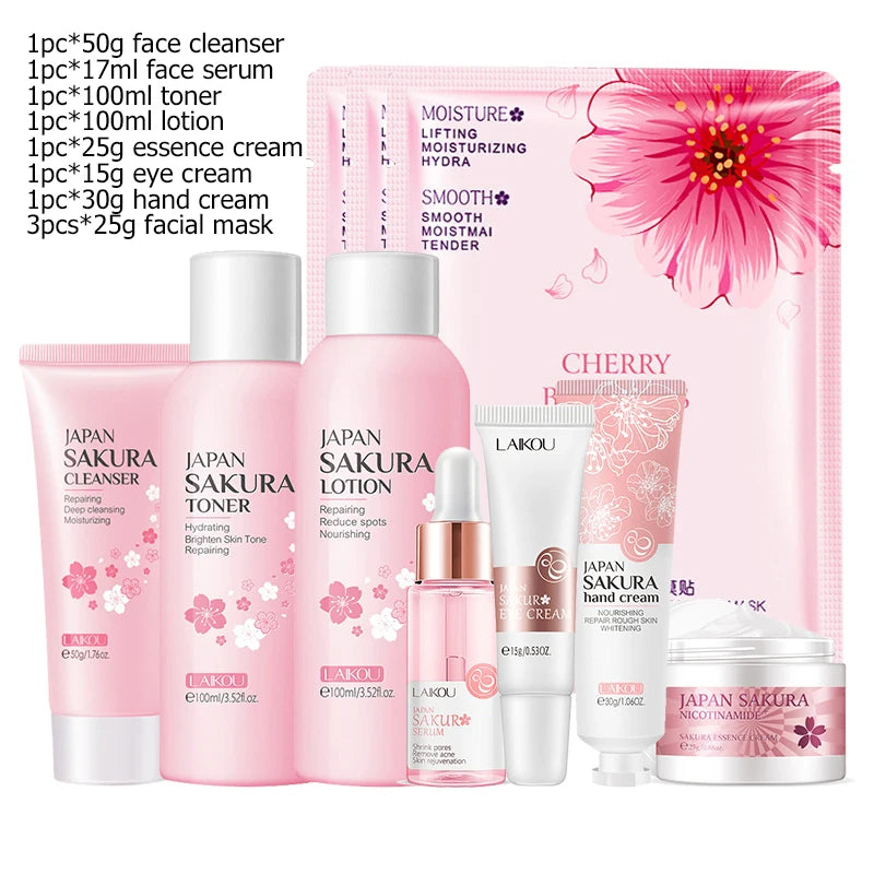Facial Products Kit Sakura / Green Tea Face Cream