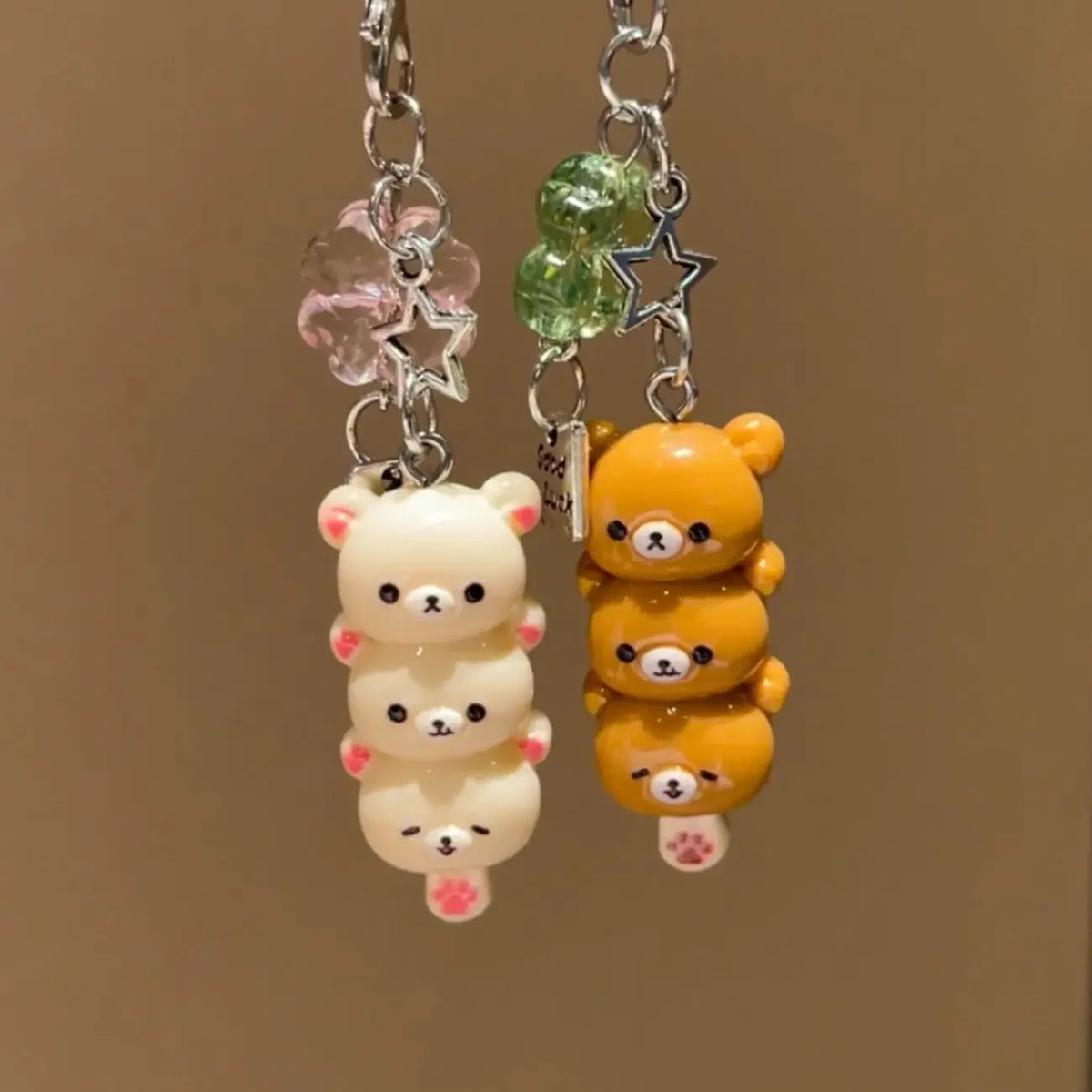LUXE LINE Cute Bear Phone Charm – Kawaii Korean Keychain Accessory