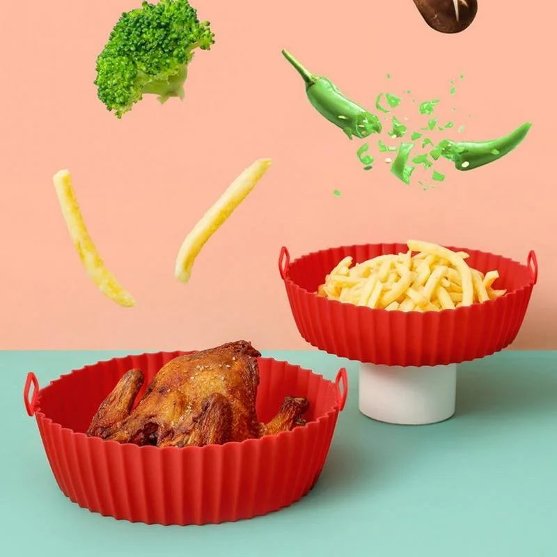 LUXE LINE Air Fryer Silicone Liner – Reusable Non-Stick Basket Pot
