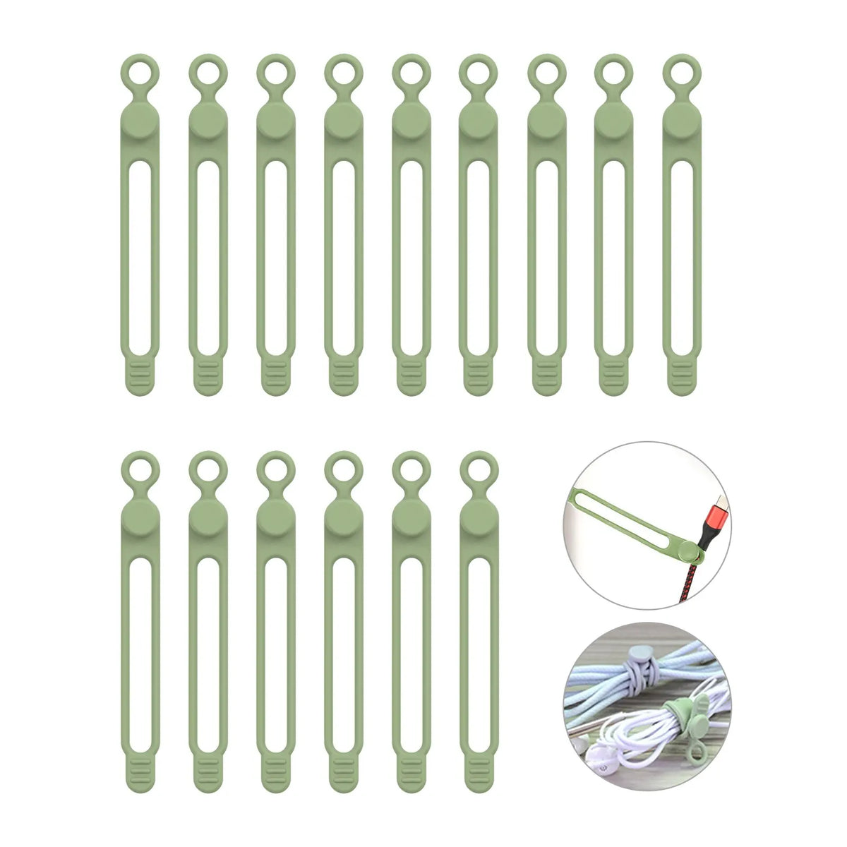 LUXE LINE Silicone Cable Ties & Cord Organizer Straps