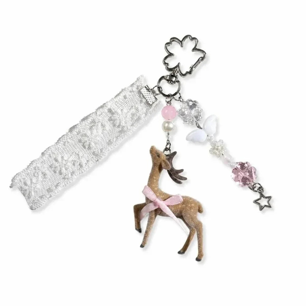 LUXE LINE Cute Deer Phone Charm Keychain