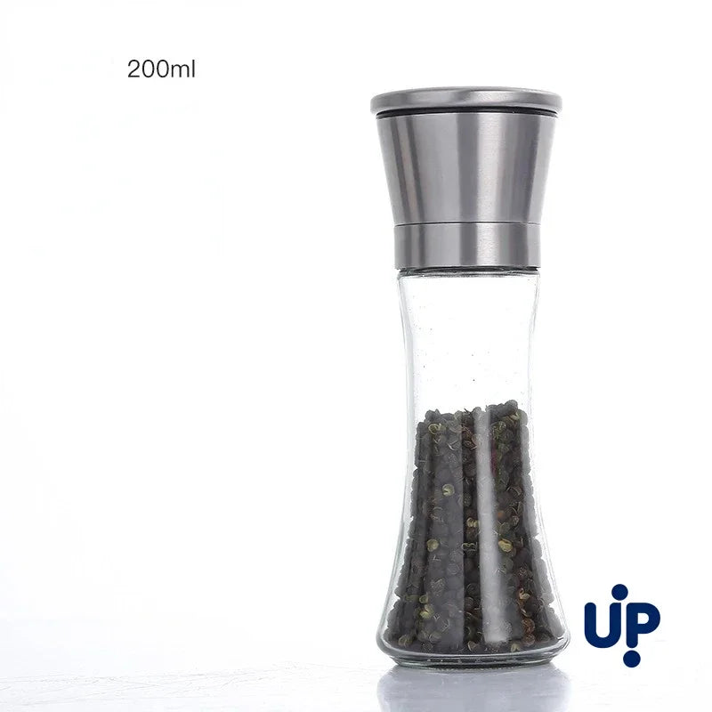 Stainless Steel Glass Pepper & Spice Grinder Mill