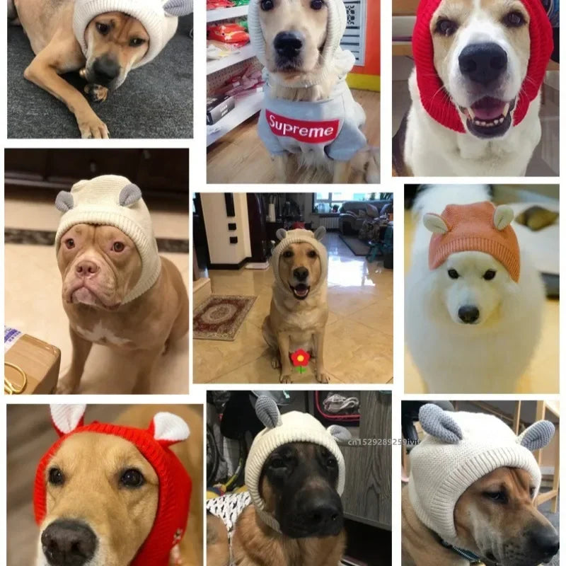 LUXE LINE Dog Ear Muffs Knitted Hat