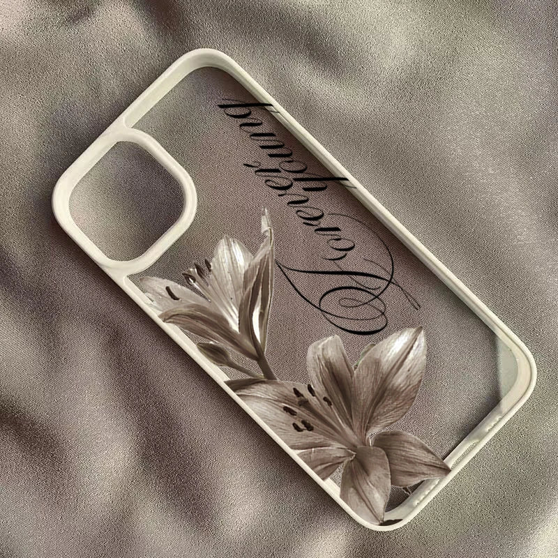LUXE LINE Vintage Lily Floral Clear Shockproof iPhone Case