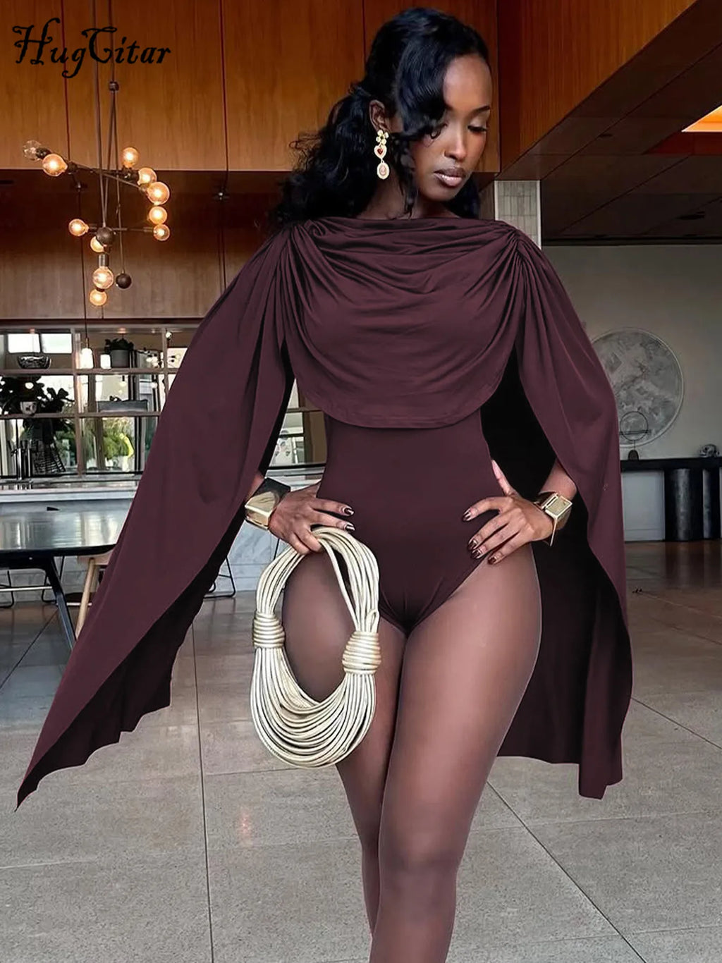 Hugcitar Ruched Bodysuit Romper