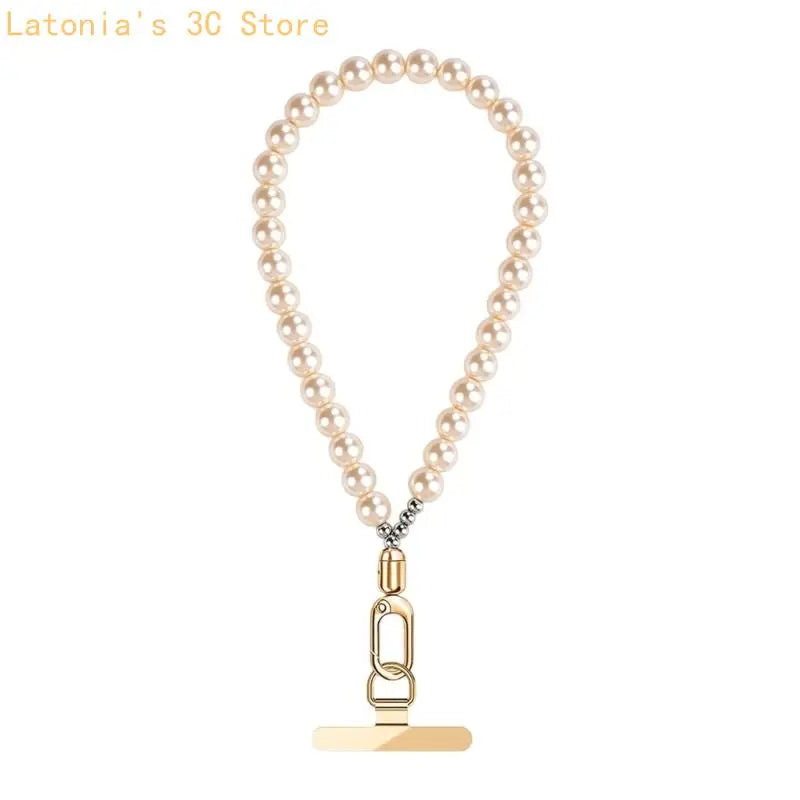 LUXE LINE Beaded Phone Charm with Card Insert – Wrist Strap Accessory