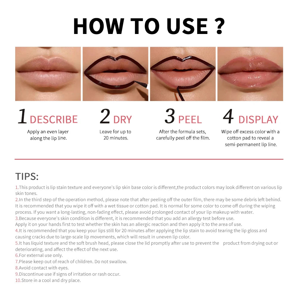 Peel-Off Lip Liner & Lip Stain Tattoo