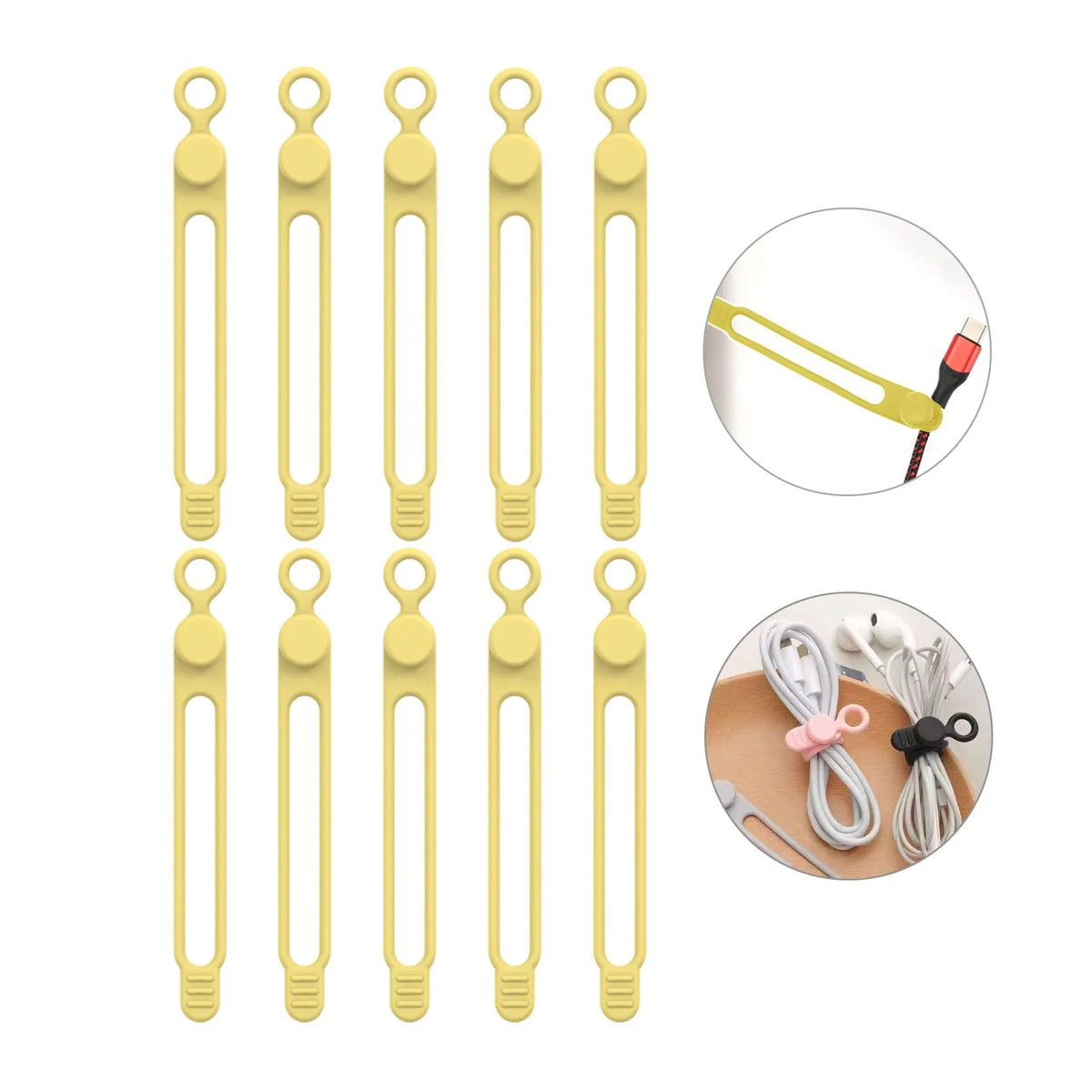 LUXE LINE Silicone Cable Ties & Cord Organizer Straps