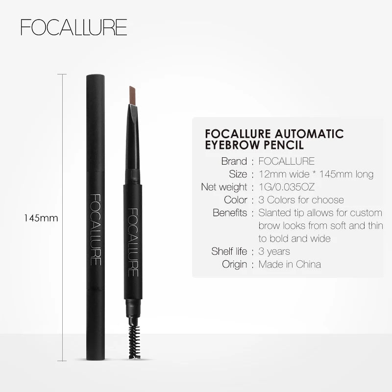Wholesale FOCALLURE 3 Colors Eyebrow Pencil Precise Brow Eyeliner Long Lasting Waterproof Blonde Brown Eye Brow Makeup Cosmetics