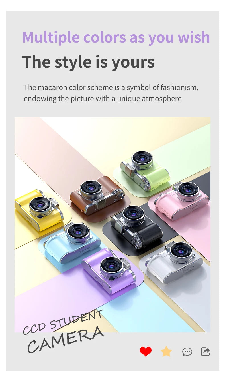LUXE LINE 4K Digital Camera 48MP – Retro CCD with 180° Flip Screen