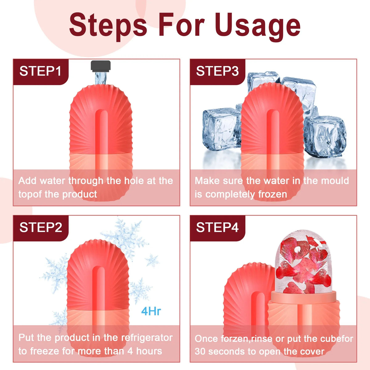 Ice Face Roller Silicone Mold for Eye Puffiness & Pore Tightening