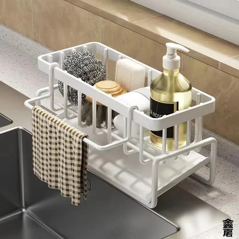 LUXE LINE Compact Tap-Mounted Spice Shelf & Sink Organizer