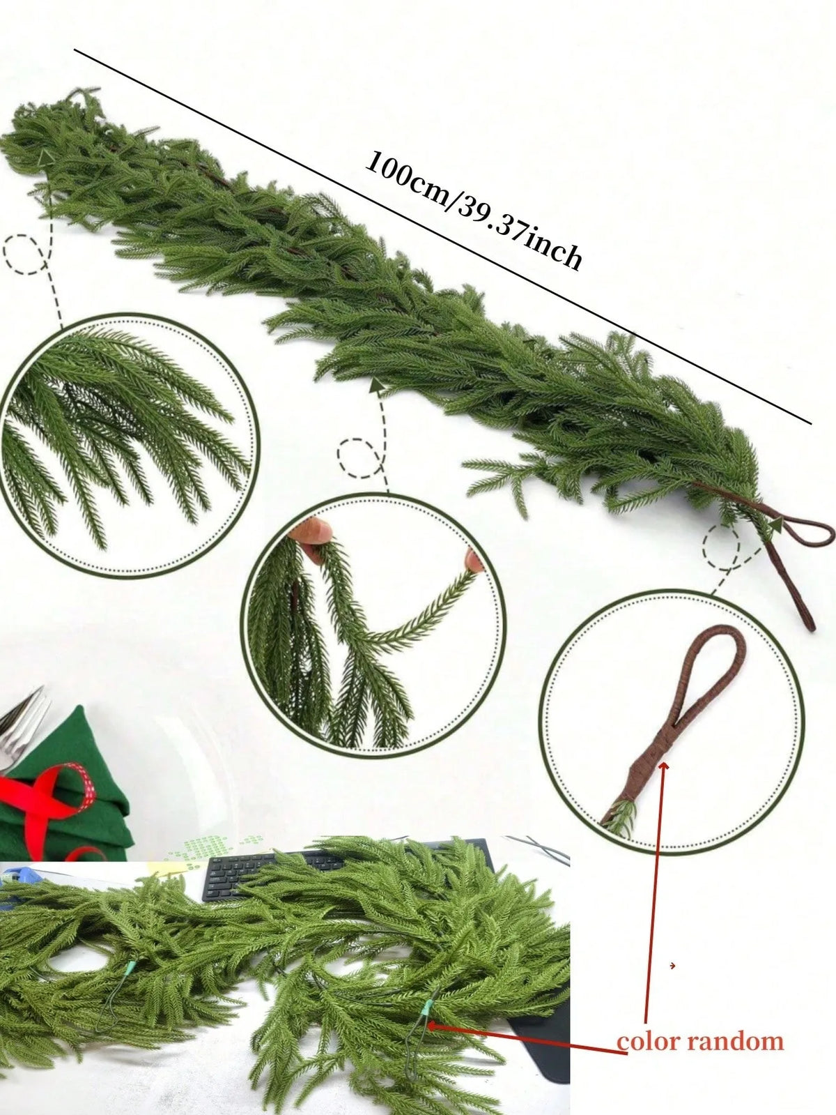 Artificial Norfolk Pine Christmas Wreath & Garland