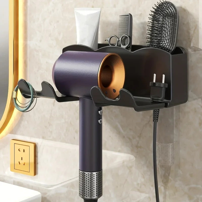 LUXE LINE Hair Dryer Storage Rack – Wall Mount, No Drill