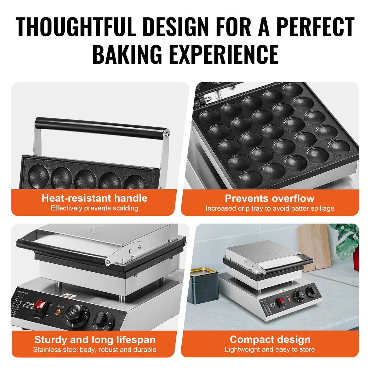 25-Slot Mini Dutch Pancake & Waffle Maker