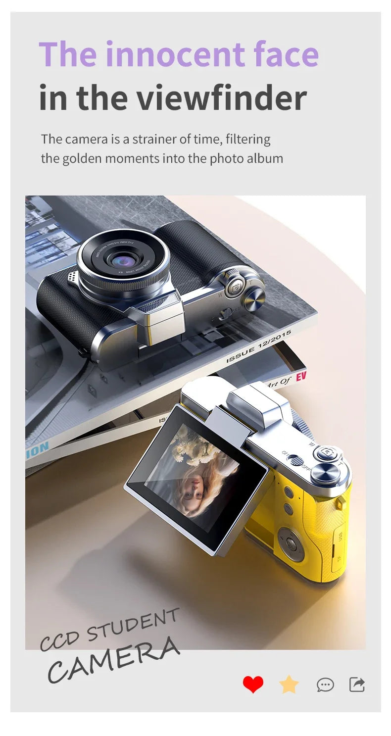 LUXE LINE 4K Digital Camera 48MP – Retro CCD with 180° Flip Screen