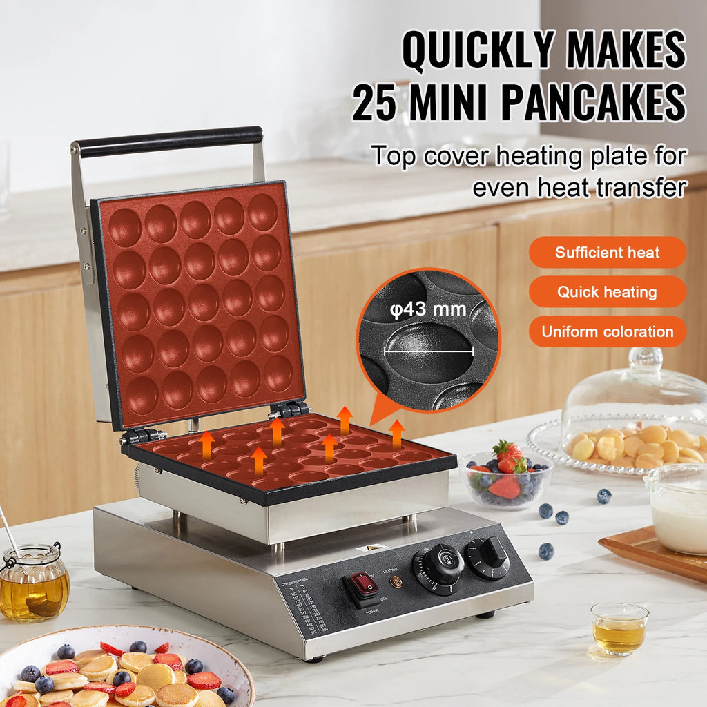 25-Slot Mini Dutch Pancake & Waffle Maker