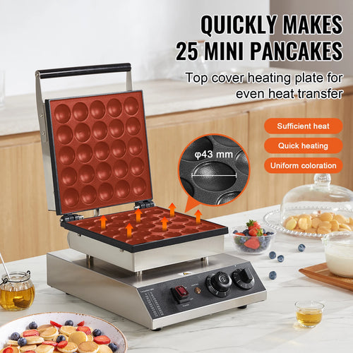 25-Slot Mini Dutch Pancake & Waffle Maker