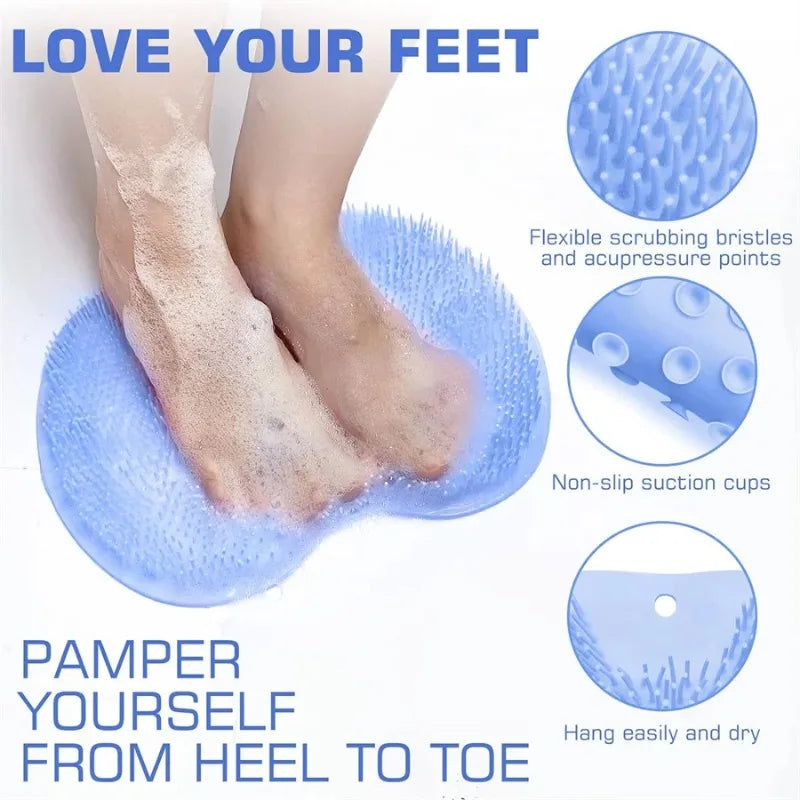 LUXE LINE Wall-Mounted Shower Foot Scrub & Back Cleaner Mat