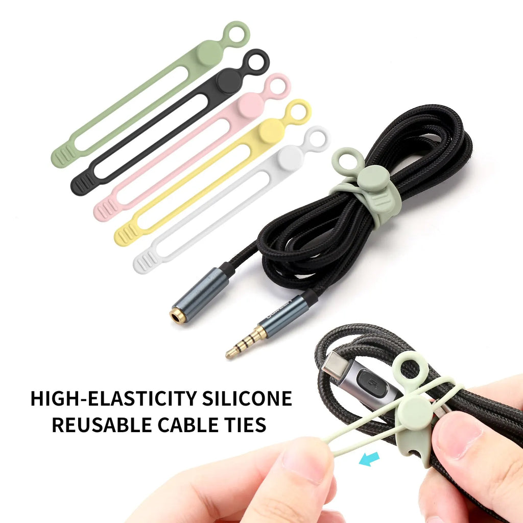 LUXE LINE Silicone Cable Ties & Cord Organizer Straps