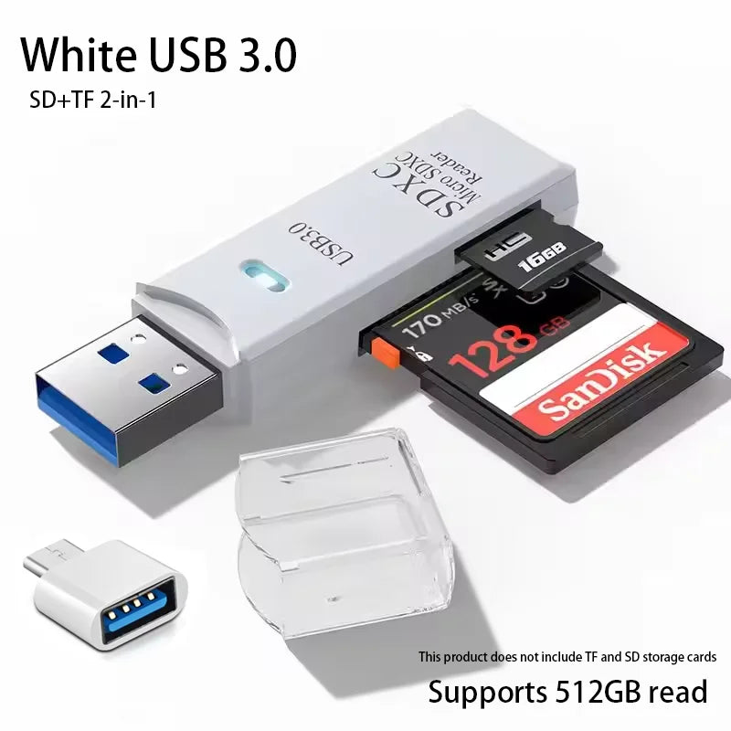 LUXE LINE 2-in-1 USB 3.0 Card Reader – MiniSD, TF & Flash Drive Adapter