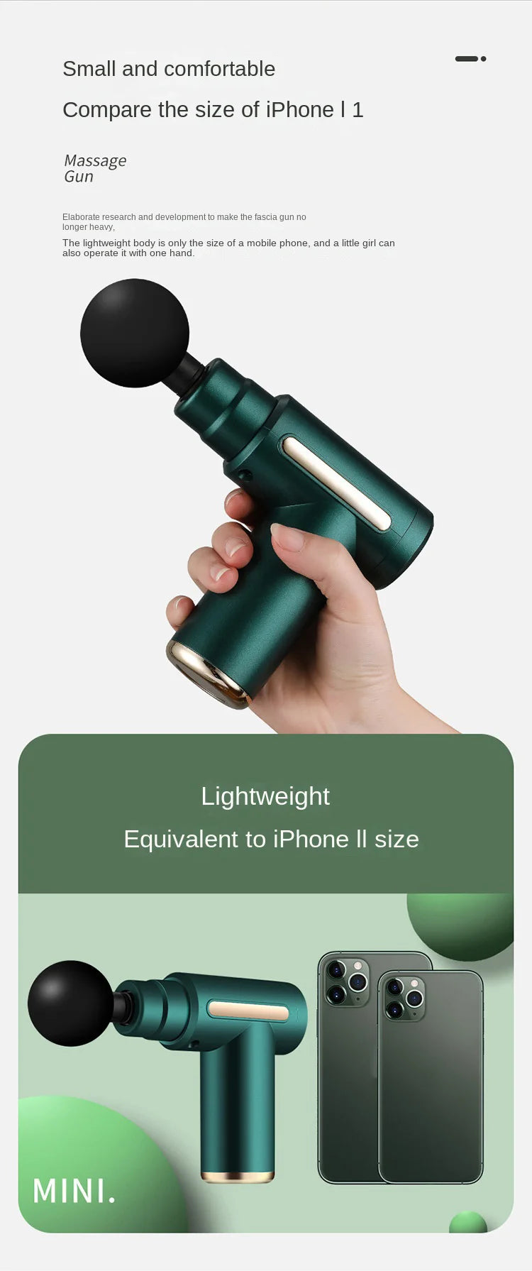 LUXE LINE Massage Gun – Handheld Deep Muscle Massager, 6 Modes & 6 Gears
