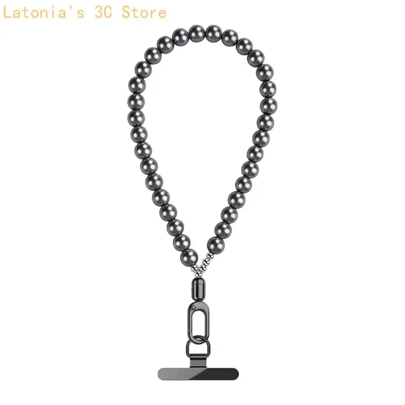 LUXE LINE Beaded Phone Charm with Card Insert – Wrist Strap Accessory