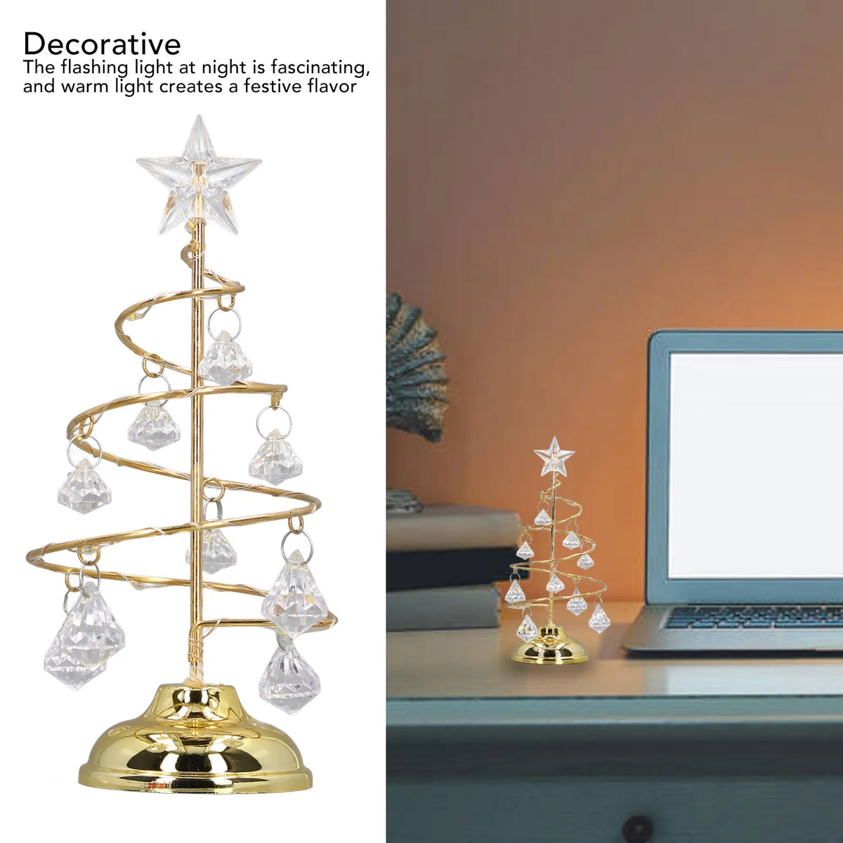 Crystal LED Christmas Tree Night Light