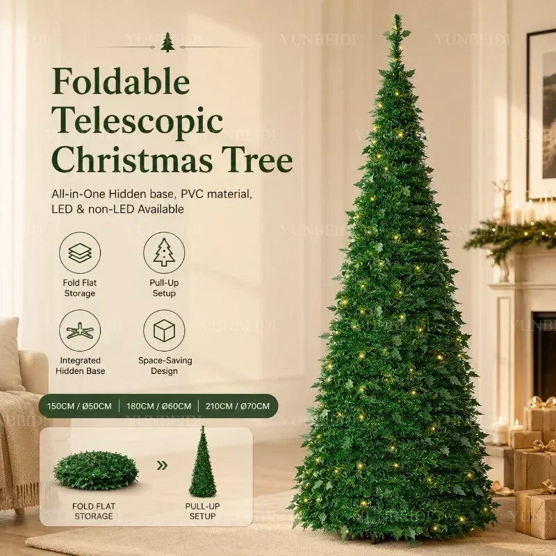 Pre-Lit Artificial Christmas Tree (1.5m–2.1m)