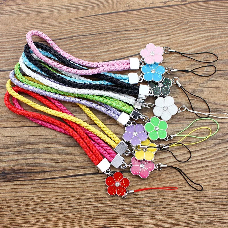 LUXE LINE Multicolor Braided Phone Charm Strap & Keychain Lanyard