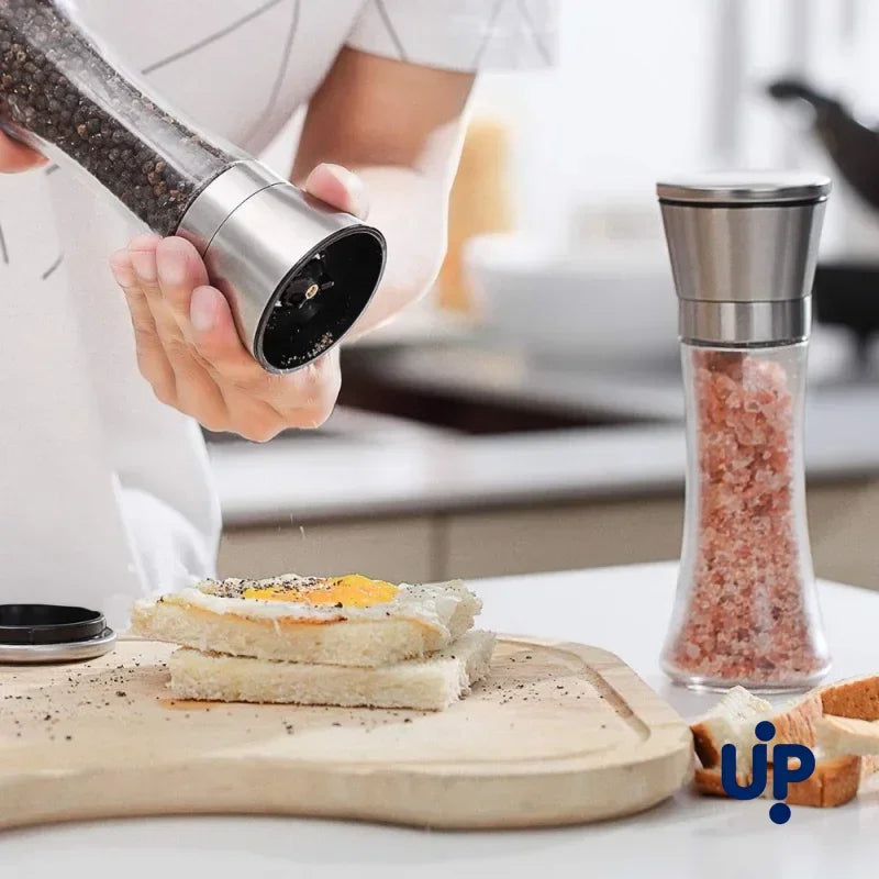Stainless Steel Glass Pepper & Spice Grinder Mill