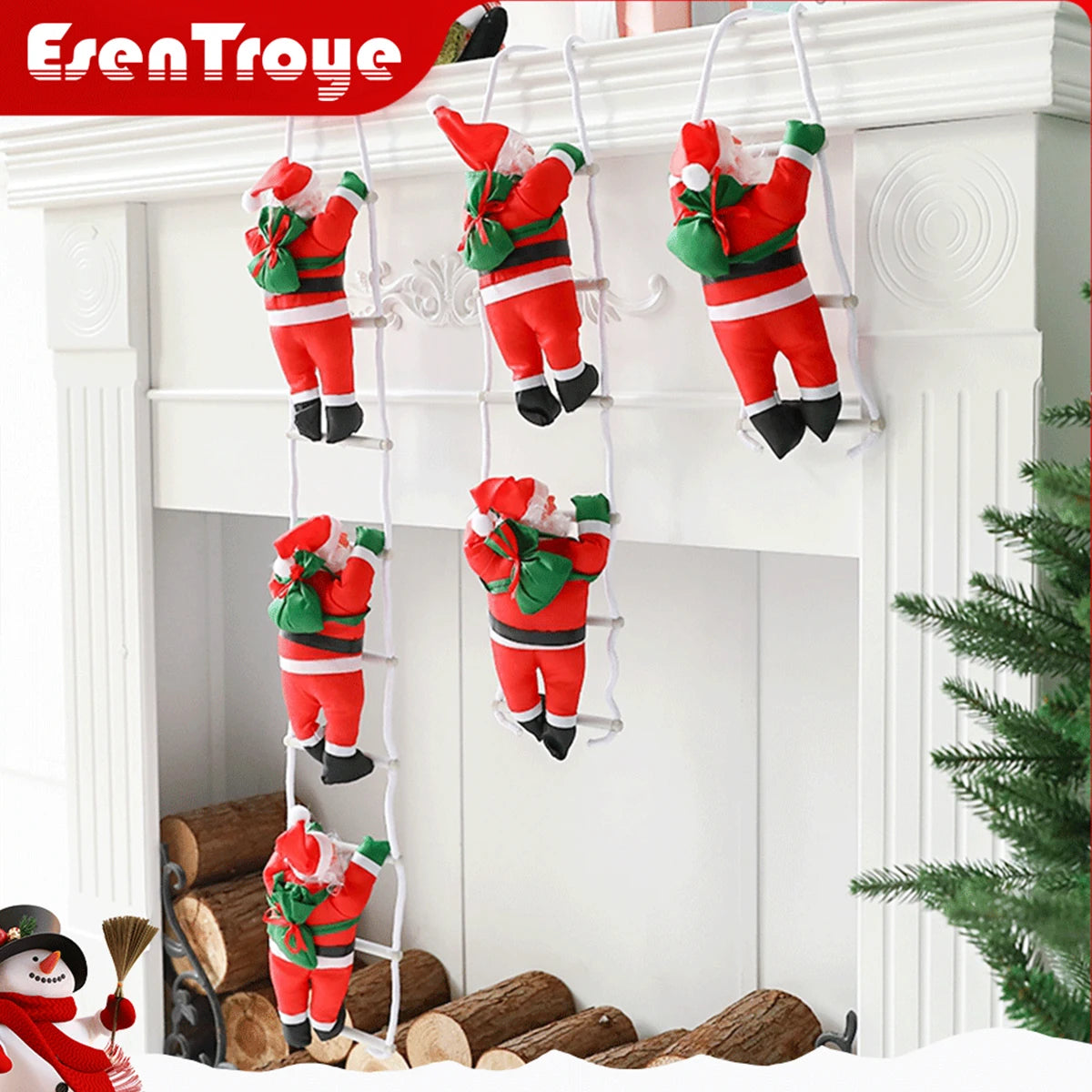 Christmas Santa Claus Rope Ladder Ornament