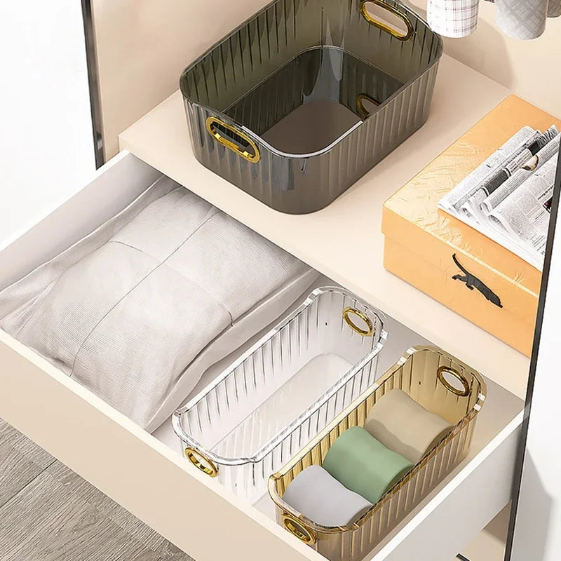 LUXE LINE Acrylic Organizer – Rectangular Bathroom & Makeup Storage for Bedroom & Living Room