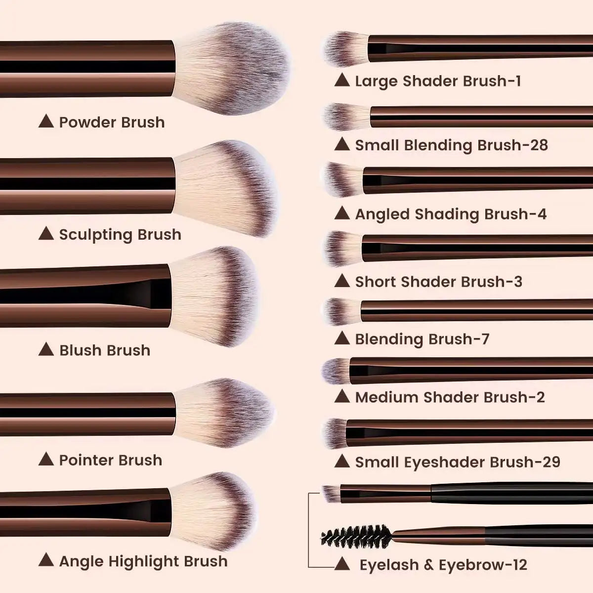 LUXE LINE 13PCS Makeup Brush Set