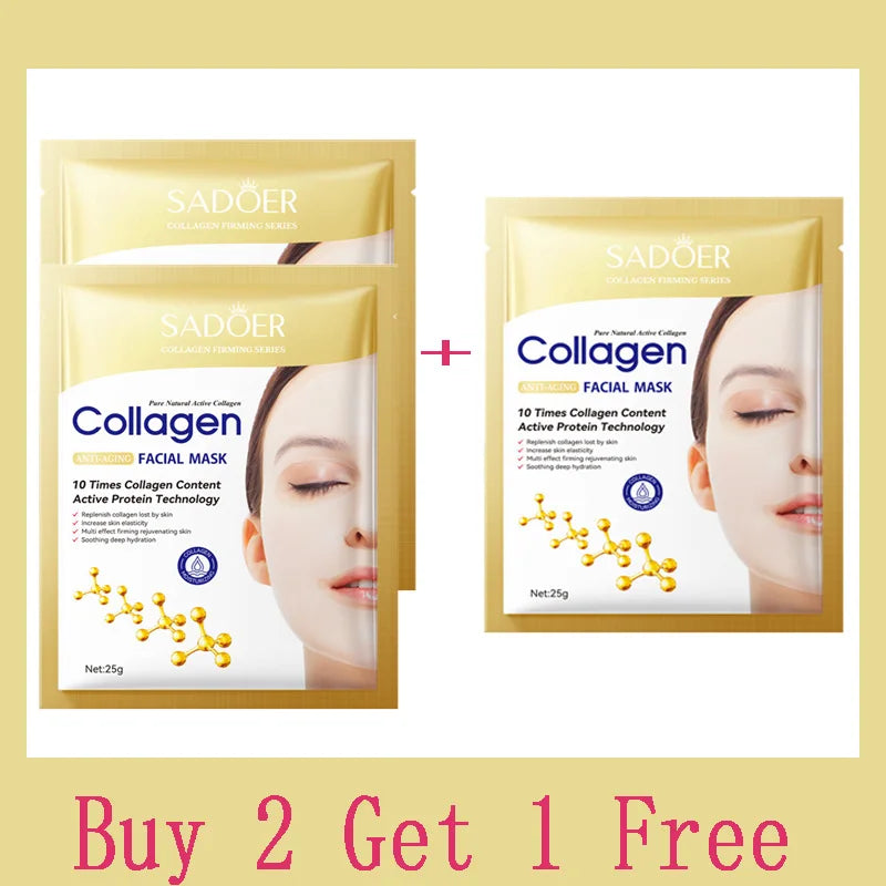 10pcs Korean Collagen Anti Wrinkle Facial Mask