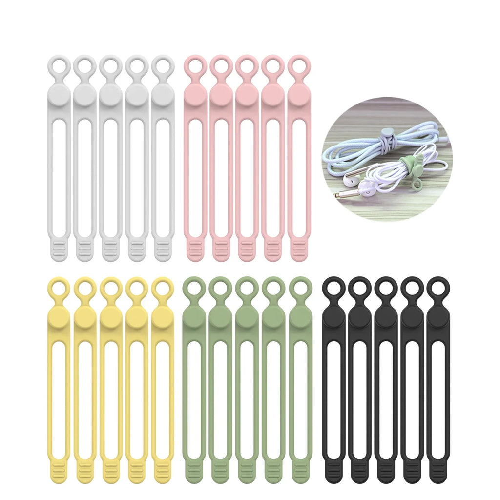 LUXE LINE Silicone Cable Ties & Cord Organizer Straps