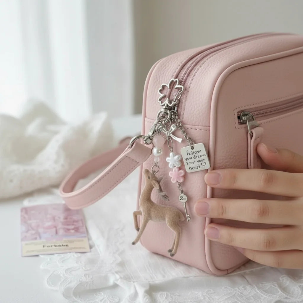 LUXE LINE Cute Deer Phone Charm Keychain