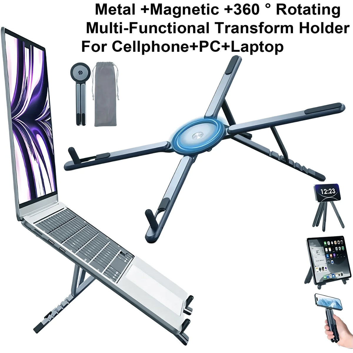 LUXE LINE 3-in-1 Magnetic Phone Holder & Selfie Stick