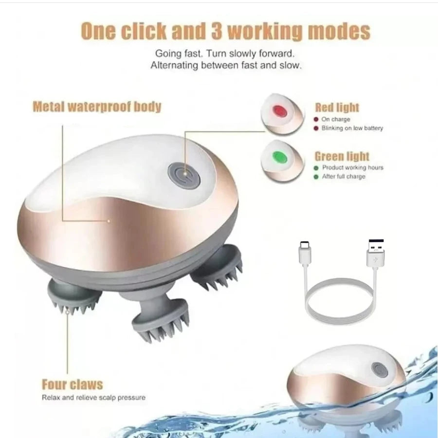 LUXE LINE USB Handheld Head Kneading Massager