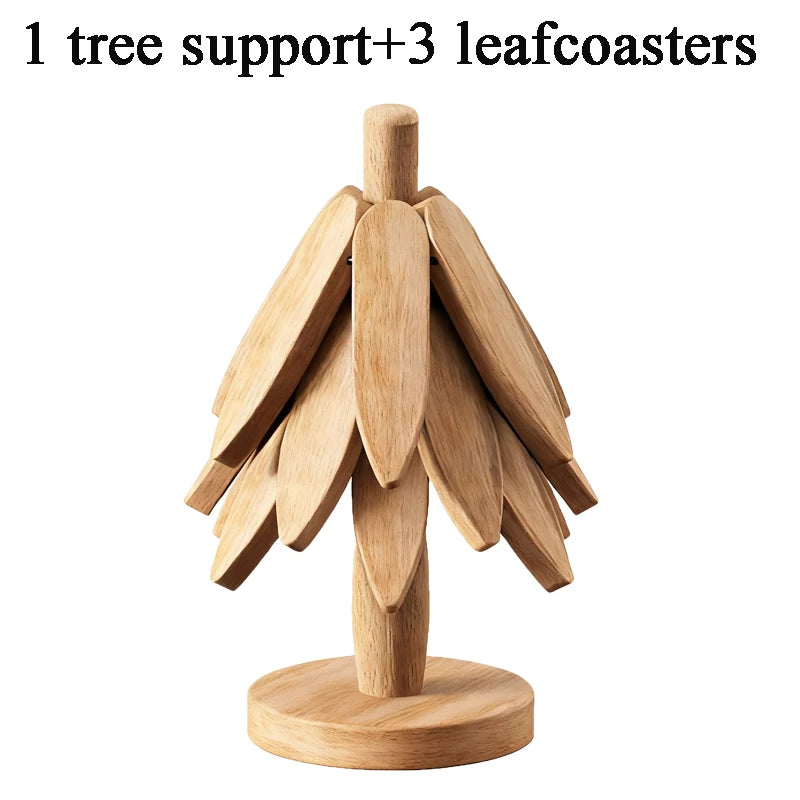Christmas Tree Wooden Trivet with Stand