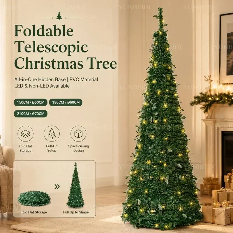 Pre-Lit Artificial Christmas Tree (1.5m–2.1m)