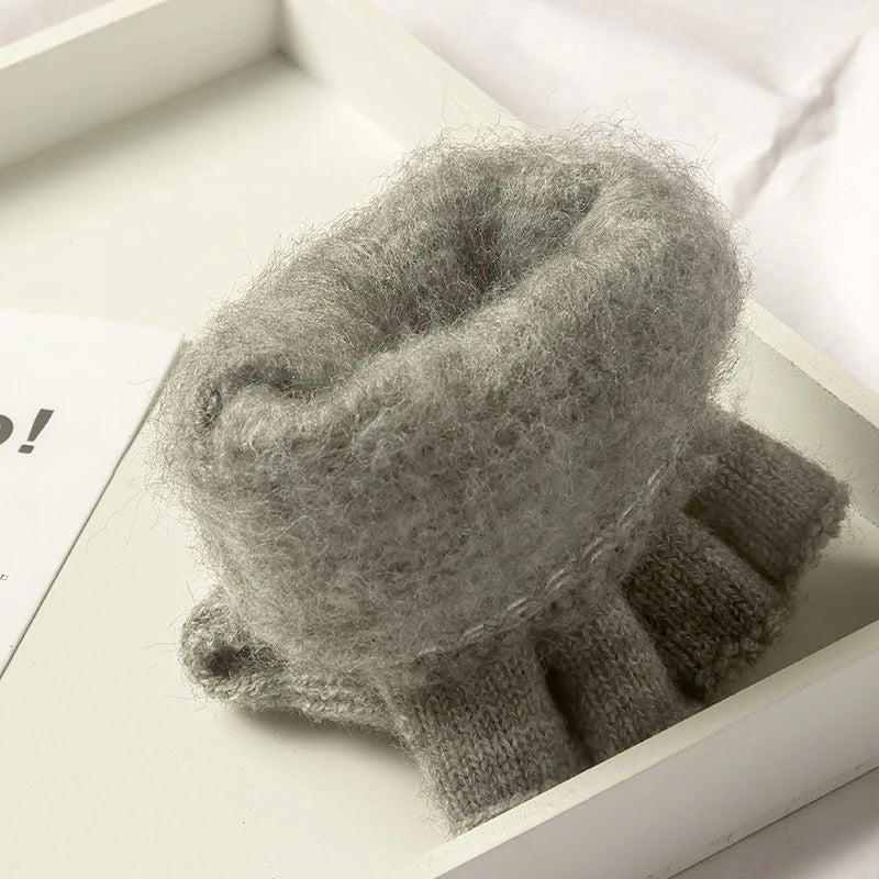 LUXE LINE Knitted Fingerless Touch Screen Gloves