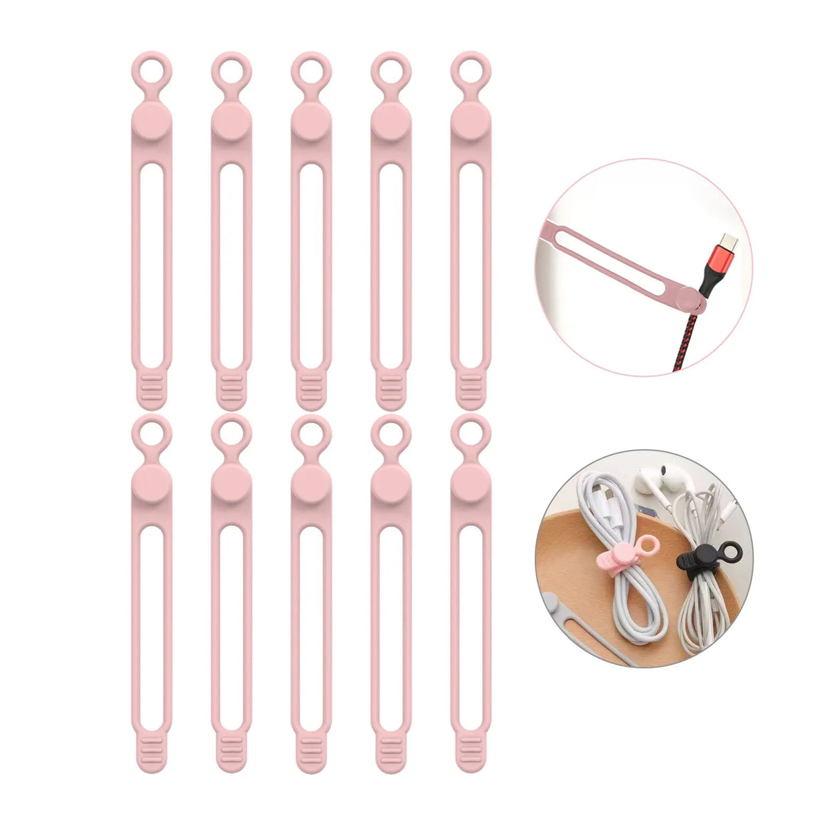 LUXE LINE Silicone Cable Ties & Cord Organizer Straps