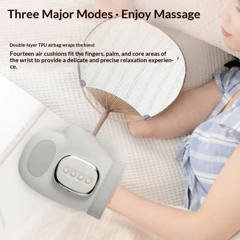 LUXE LINE Hand Massager with Airbag Compression – 3 Modes, 5 Levels for Finger & Palm Relief