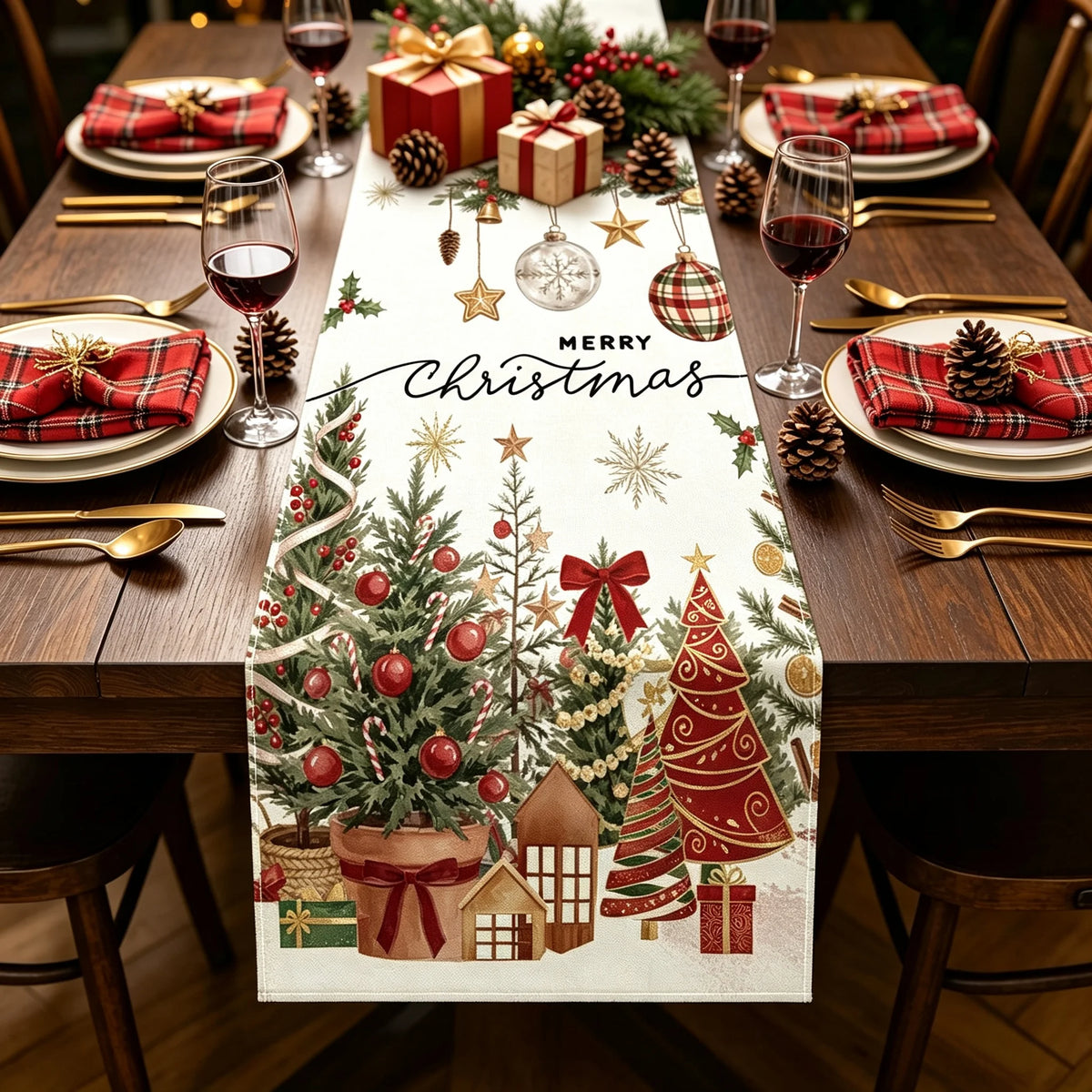 Christmas Tree Table Flag Decoration