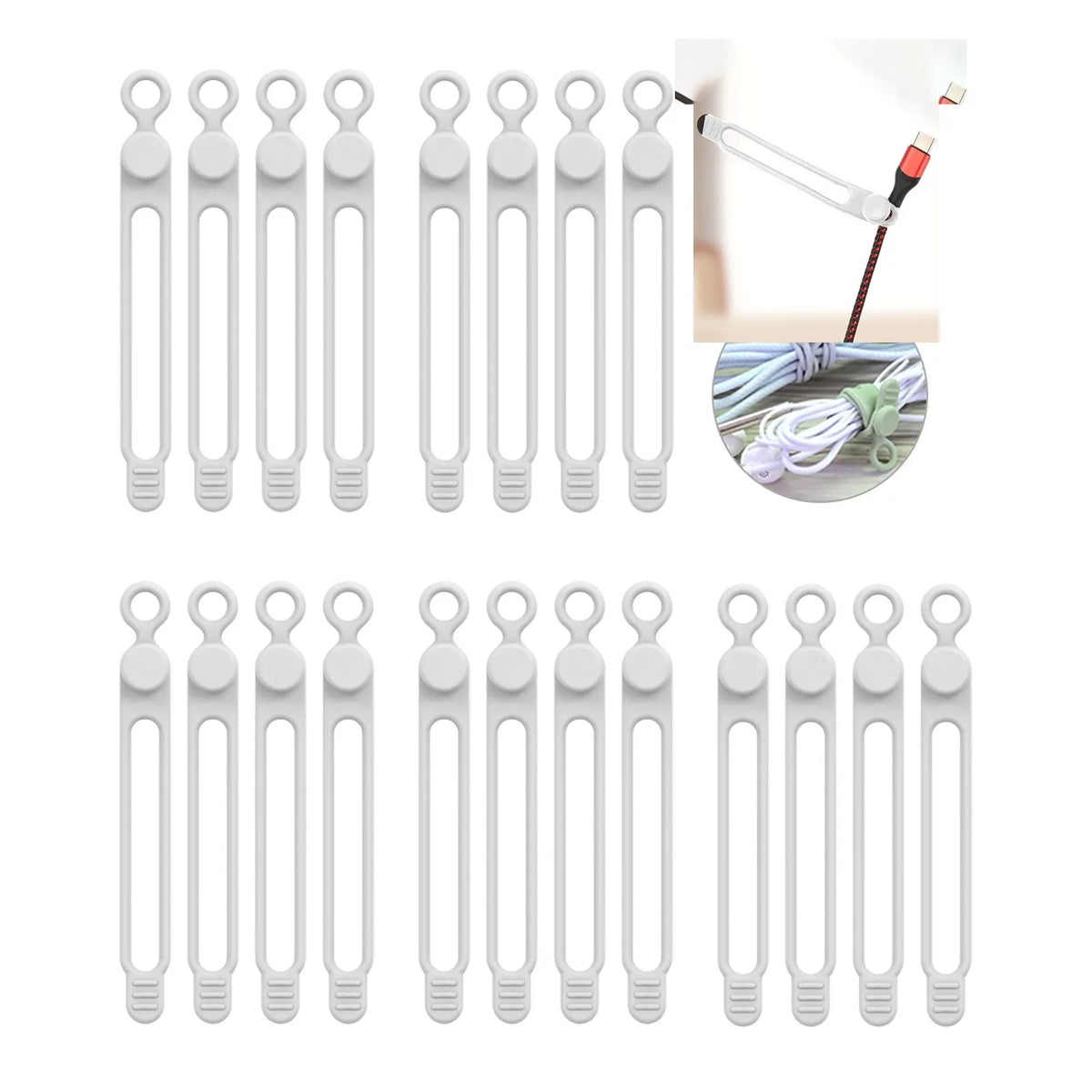 LUXE LINE Silicone Cable Ties & Cord Organizer Straps