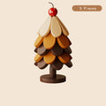 Christmas Tree Wooden Trivet Coaster Set