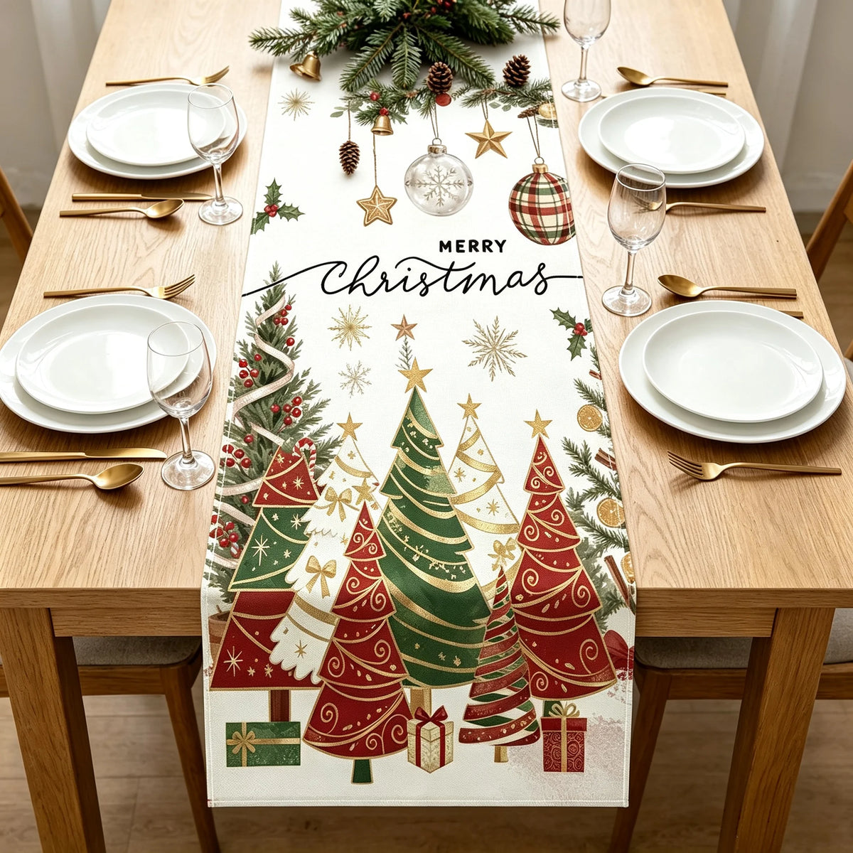 Christmas Tree Table Flag Decoration