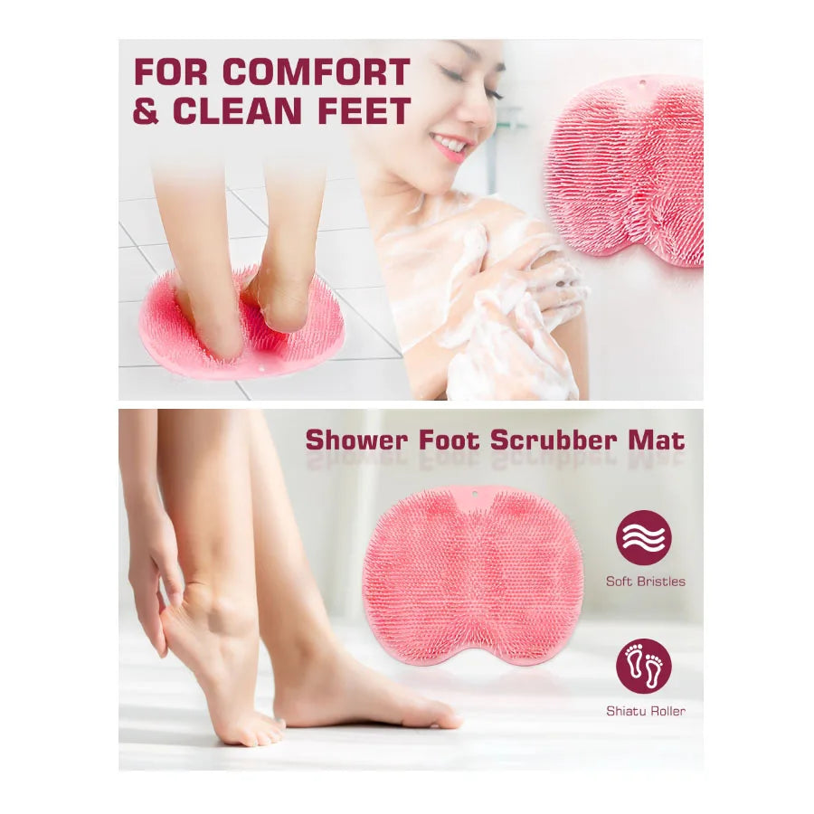 LUXE LINE Wall-Mounted Shower Foot Scrub & Back Cleaner Mat