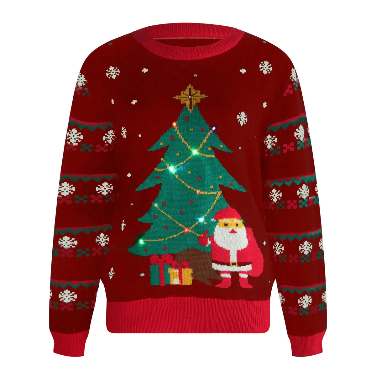 Christmas Tree LED Light-Up Knit Cardigan